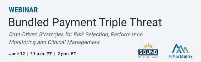ArborMetrix's tweet image. Join @SoundPhysicians and us on 6/12 to learn how to leverage analytics alongside clinical strategies to develop practical pathways for bundled payment program success. hubs.ly/H0j54gf0 #bpcia #valuebasedreimbursement #bundledpayments
