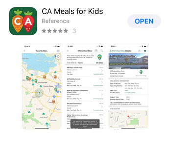 The California Department of Education has an app that helps you find free summer meal site locations wherever you are– it’s called CA Meals for Kids! Download the App on your smart phone or at bit.ly/2sYv4pm #Summermeals #CAMealsforKids [PIC]