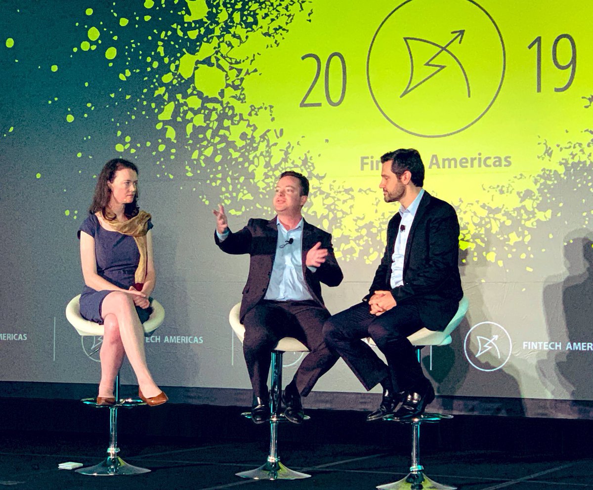fintechamericas's tweet photo. Panel de lujo para hablar de Innovación en pagos transfronterizos en #fintechamericas2019 David Goldschmidt @Mastercard, Henrique P. Texeira @Ripple y Katie Llanos-Small @Iupana como moderadora. https://t.co/P4n6Q8XRqv