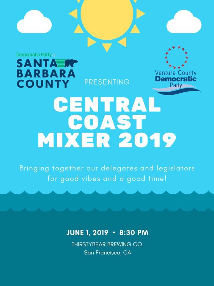 SBDems's tweet photo. Join us, the Ventura Country Democratic Party, and @RepKatieHill, @HenrySternCA, @ASM_Irwin, and @AsmChristySmith  for the Central Coast Mixer this Saturday! https://t.co/DMsdpz3cLY