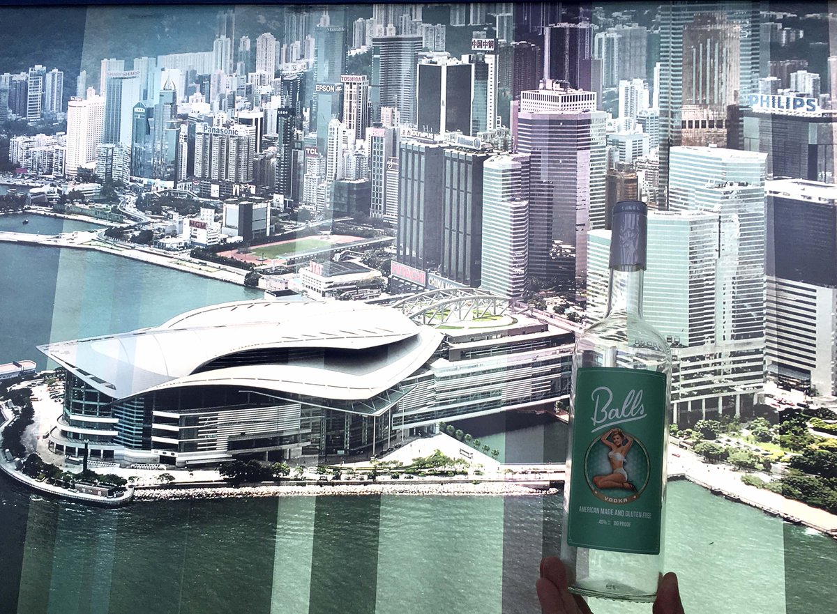 BallsVodka's tweet photo. Balls Vodka fitting right into the color scheme and skyline in @Hong Kong. 

#Ballsvodka #Skylinesips #balls #vodka #Americanmade #ballsaround the world #beballsy https://t.co/n0en186pAI