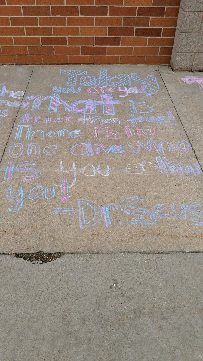 CFmiddleschool's tweet photo. 8th grade end of school year Literacy chalk-drawing trafition! #cfmspride #grade8ela https://t.co/nAn3T10tef