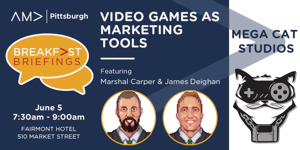AMA_PGH's tweet photo. Join #AMAPGH and #Pittsburgh’s own @megacatstudios for an exclusive #workshop on how #brands are using custom #videogames to engage their #B2B and #B2C audiences in new ways. Reserve your spot today! https://t.co/T5Dr5ojRf4 https://t.co/KDqKR7HnmU