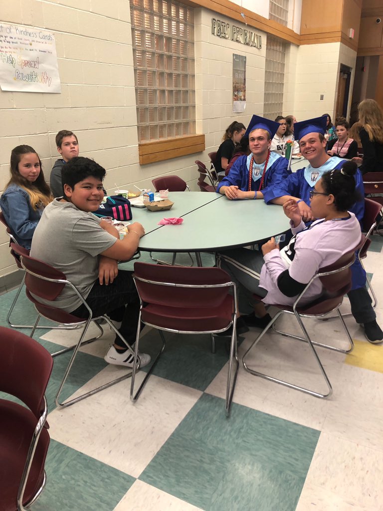 My Seniors promoted the mindset that Graduation from AHS is the goal. Seniors went to our MS &amp; conducted a goal-setting activity with 8th graders who displayed HS goals by decorating a ⭐️ . Today, we conducted our 3rd annual Graduation Pride Walk. #BluePrideLivesHere!