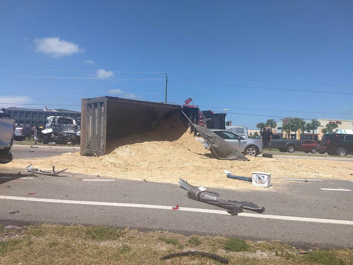 We're working a rollover accident with multiple vehicles on Back Beach Rd and Pier Park Dr. Please avoid the area is possible.