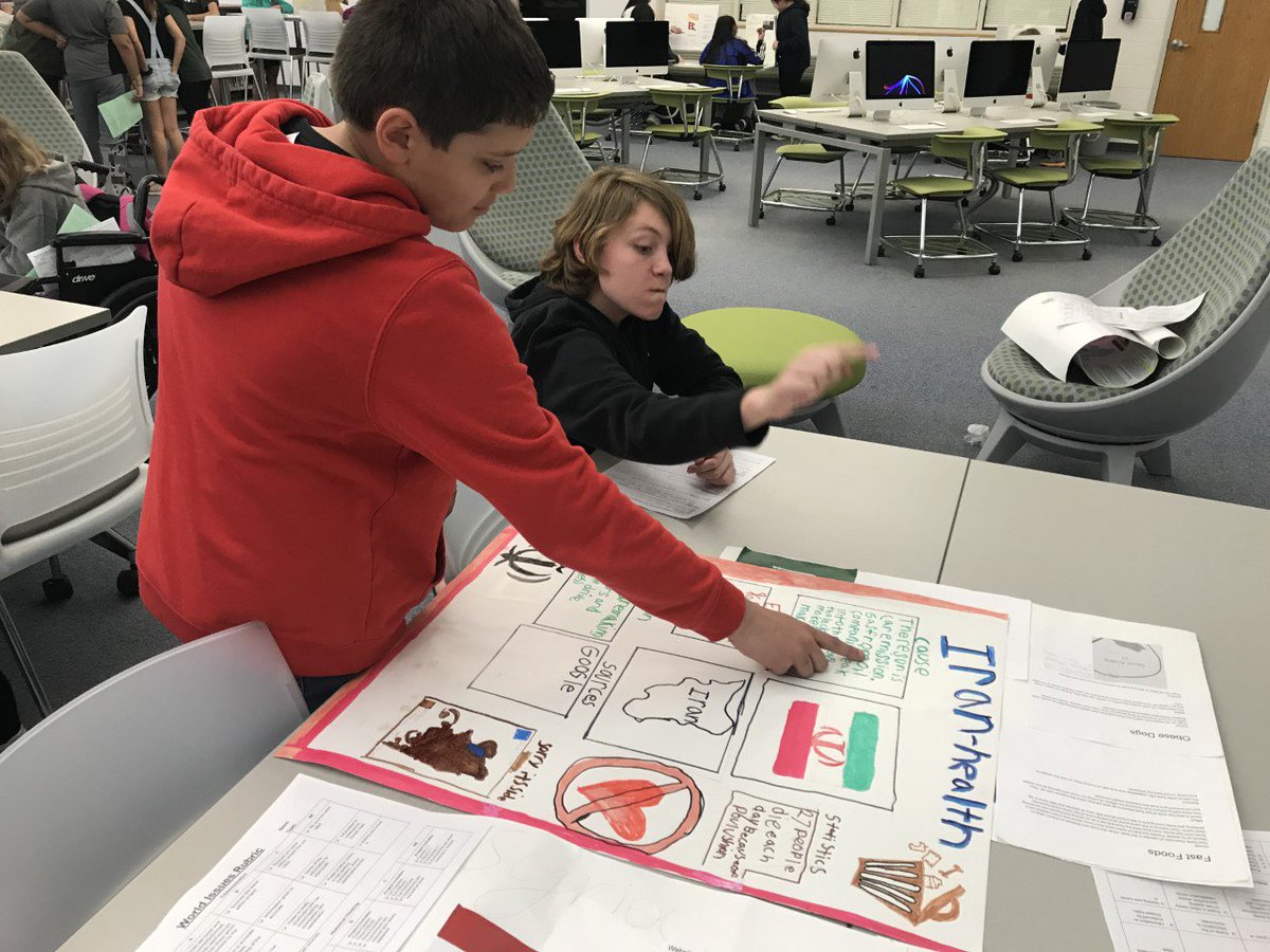 Oralhistorybuff's tweet photo. DCE Middle School 6th graders show off their 100 People Projects. Congrats to Julie Klinner, Mike Beyer, Josh Wood and Jason Wadzinski for this authentic project! #EverestPride https://t.co/n7bsZJtRAR