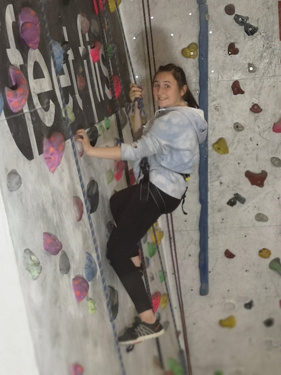 Makayla had great fun @FoundryClimbing today. She will definitely be back. #climbingwall #halftermfun #Sheffield