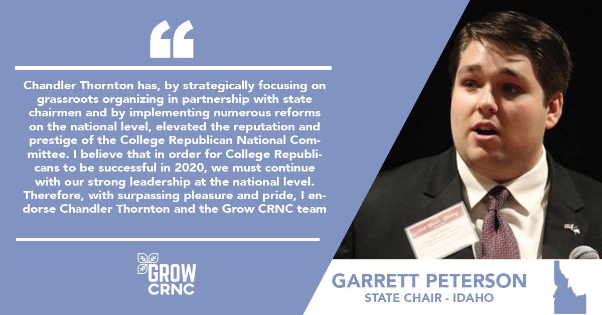 GrowCRNC's tweet photo. Thank you to Garrett Peterson, State Chairman of @IDFCR, for standing with the #GrowCRNC team! https://t.co/qnj7NPAEuI