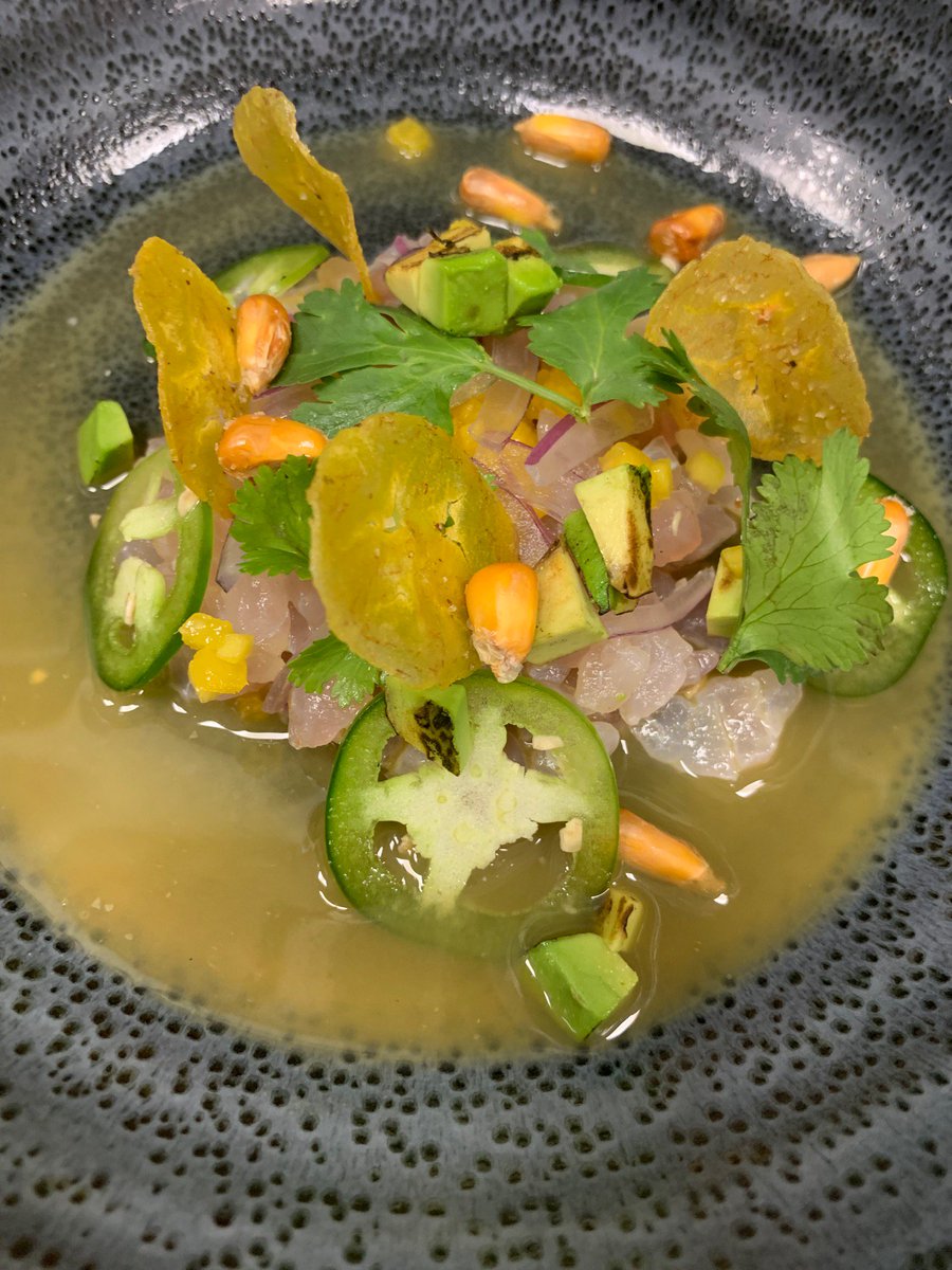 Have you tried our Grouper Crudo? Deliciously served with  
Tamarind Leche de Tigre, Avocado, Mango, Cilantro, Chulpe, and Chilies. #dinealysbeach #calizarestaurant