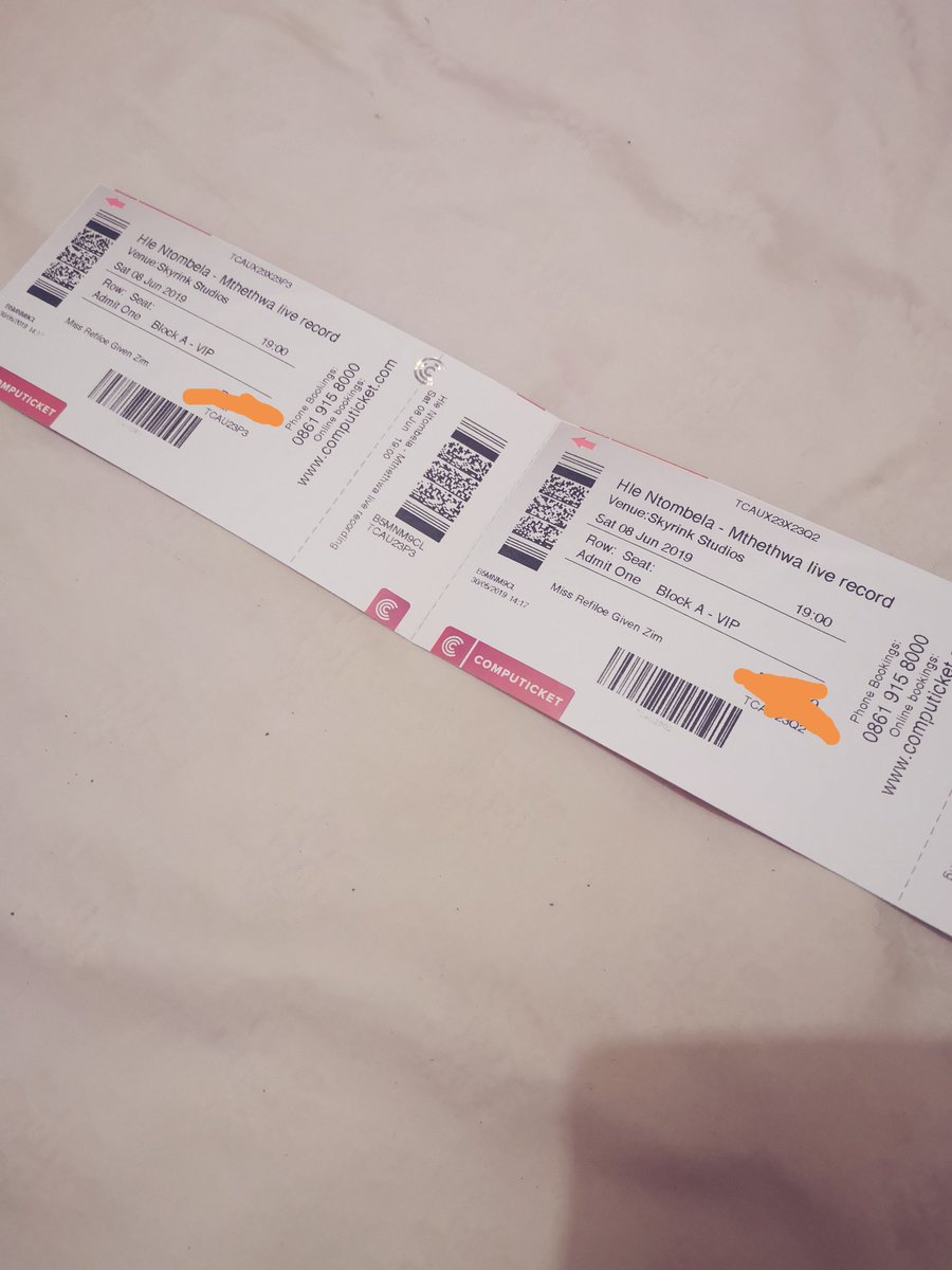 RefiloeZim's tweet photo. Tickets bought 👏👏 @HleLive my best friend @Real_Dintle and I can't wait to worship with you and meet you 😊😊#PraiseAndWorshipParty #YourKingdomOnEarth https://t.co/lkVWzjdfBH