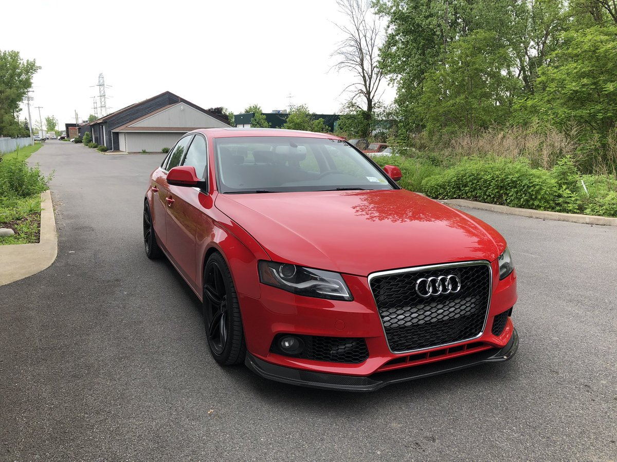 OSIRDesign's tweet photo. Thanks for stopping in Ronald! Your #A4 is even better in person. Super clean and well done! Can’t wait to see the #OSIR DTM B8 R1S carbon fiber exhaust valance installed. #OSIRUSA #OSIRDesignUSA https://t.co/H2Qkoas6Ga