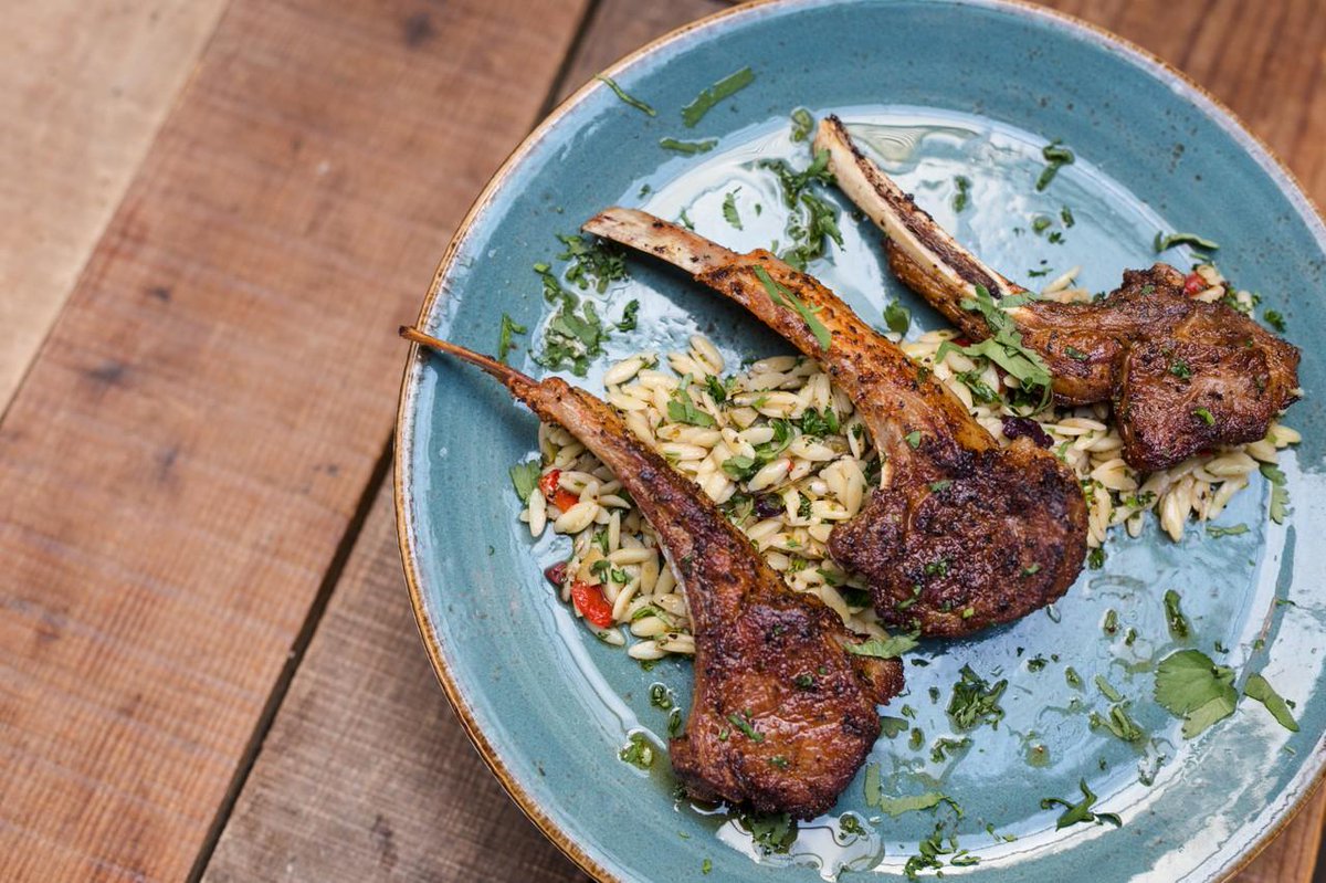 Seared Lamb Chops served w/ a mediterranean orzo...yeah our stomachs just growled too. 😉