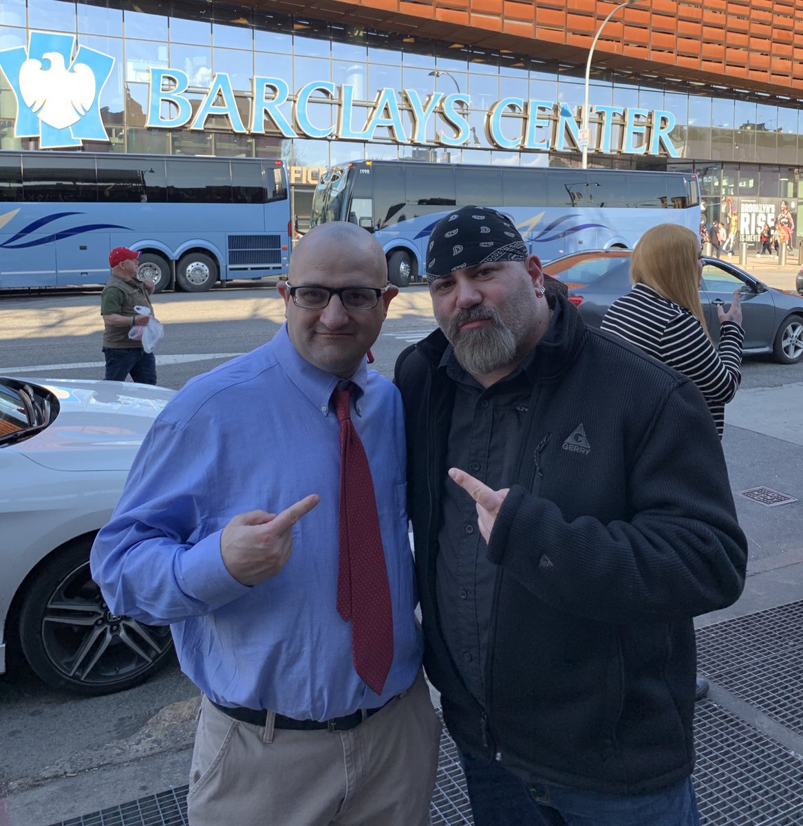 With Mike  @IceWarm, outside  @BarclaysCenter before the 2019 WWE Hall Of Fame.