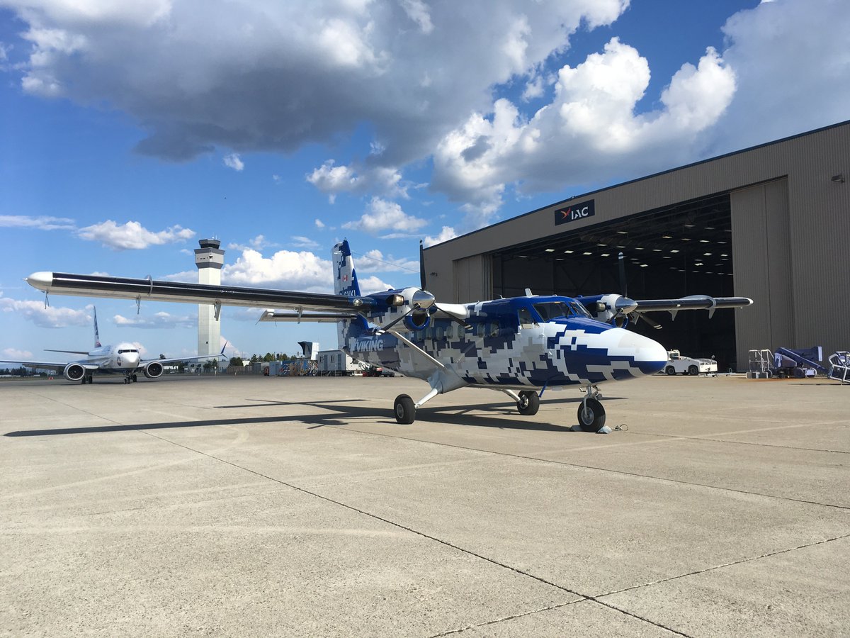 Pacific Sky Aviation’s Twin Otter (C-GVKI) sporting her new camouflage pixel paint job. For the past six months the aircraft has been undergoing modifications in support of Viking Air's world demonstration tour for its Guardian 400 aircraft. Find out more: pacificsky.ca/news