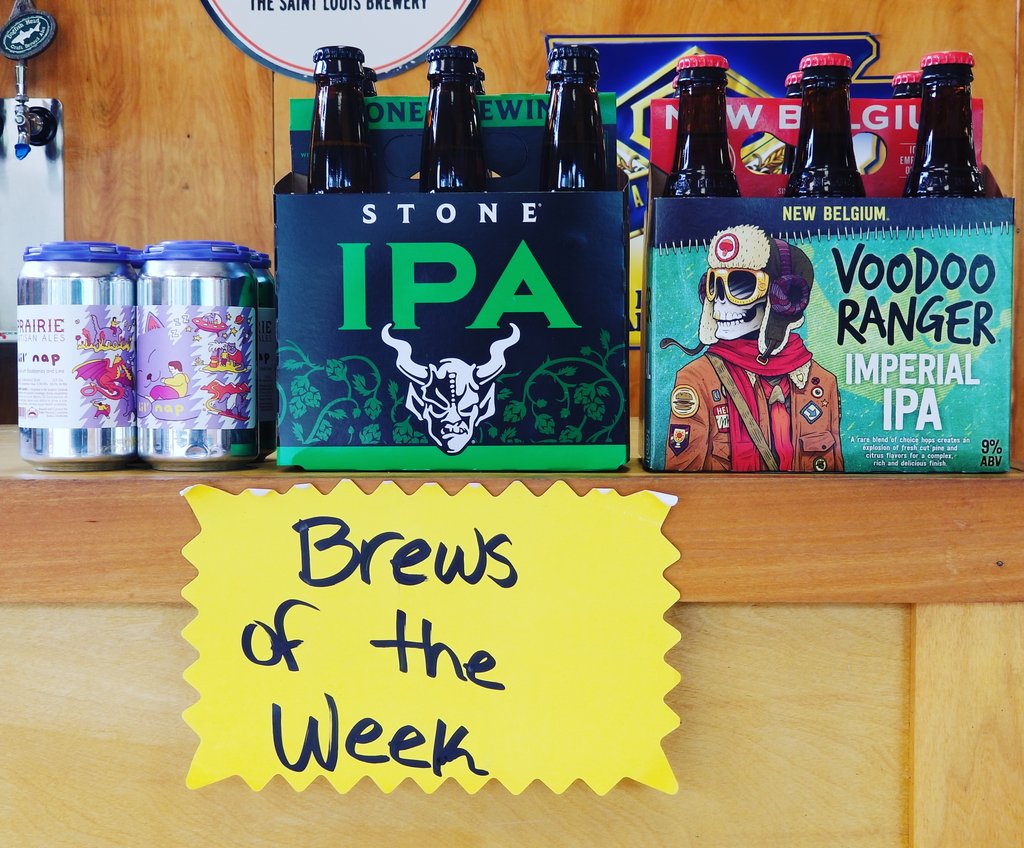 CraftBeer870's tweet photo. Here are your Brews of the Week!! Tasting runs until 8pm and save 10% off ALL Craft beer today!  @prairieales @StoneBrewing @newbelgium #ThirstyThursday #CraftBeer #GrowlerBar #Craft #Beer #DrinkLocal https://t.co/SOE4nRhC7j