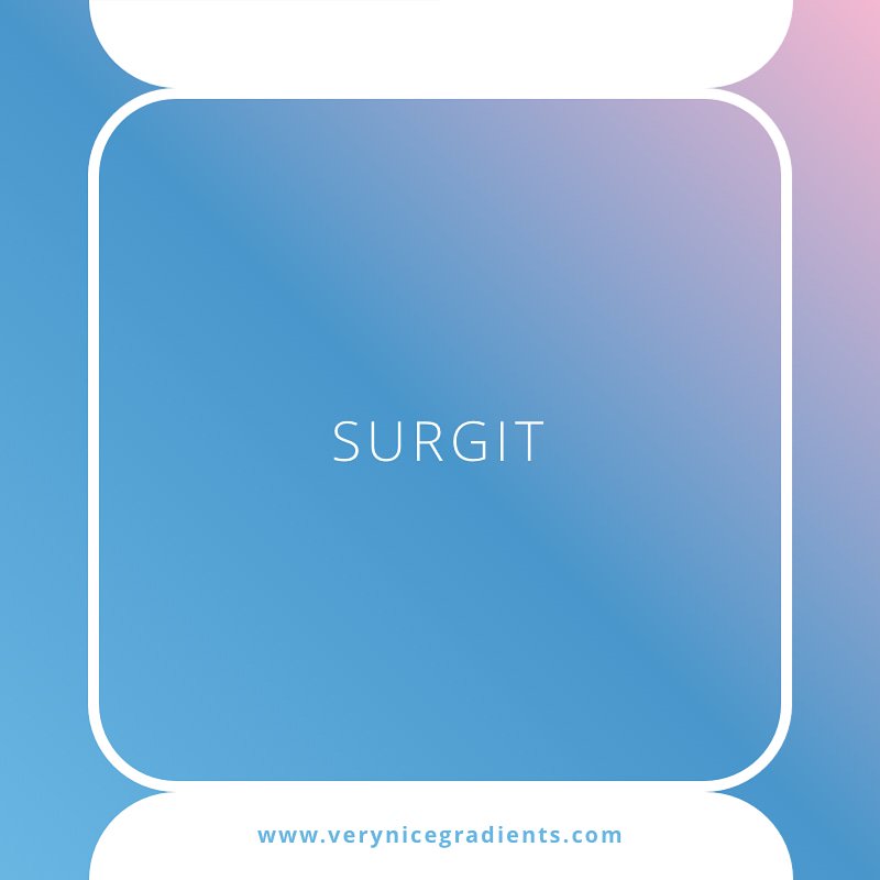 VGradients's tweet image. Graphic Design Gradient: 'SURGIT'
verynicegradients.com 🏄

#gradient #color #blue #pink #inspiration #graphicdesign #design #designer #style #swatch #illustration