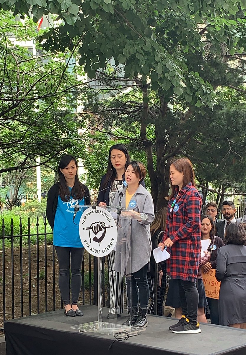 bchenyc's tweet photo. Shout out to @cpc_nyc’s Adult Literacy community for SHOWING OUT at yesterday’s @NYCCAL rally! We mobilized 100+ students, co-emceed, led chants, and shared personal stories on how #LiteracyLiftsNYC and why funding must be baselined. @NYCMayor let’s get it done! https://t.co/AwcMUJqAHn