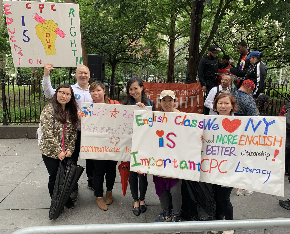 bchenyc's tweet photo. Shout out to @cpc_nyc’s Adult Literacy community for SHOWING OUT at yesterday’s @NYCCAL rally! We mobilized 100+ students, co-emceed, led chants, and shared personal stories on how #LiteracyLiftsNYC and why funding must be baselined. @NYCMayor let’s get it done! https://t.co/AwcMUJqAHn