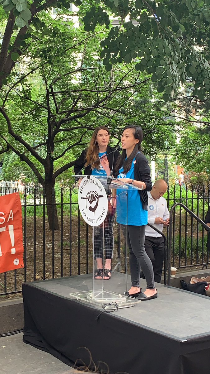 bchenyc's tweet photo. Shout out to @cpc_nyc’s Adult Literacy community for SHOWING OUT at yesterday’s @NYCCAL rally! We mobilized 100+ students, co-emceed, led chants, and shared personal stories on how #LiteracyLiftsNYC and why funding must be baselined. @NYCMayor let’s get it done! https://t.co/AwcMUJqAHn