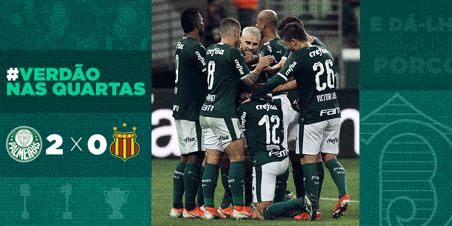Palmeiras's tweet photo. CLASSIFICADO!
Com gols de Mayke e Zé Rafael, avançamos para a próxima fase da Copa do Brasil! É o #VerdãoNasQuartas! 🐷

#VerdãoPelaCopa #AvantiPalestra https://t.co/f4A39uA7Bb