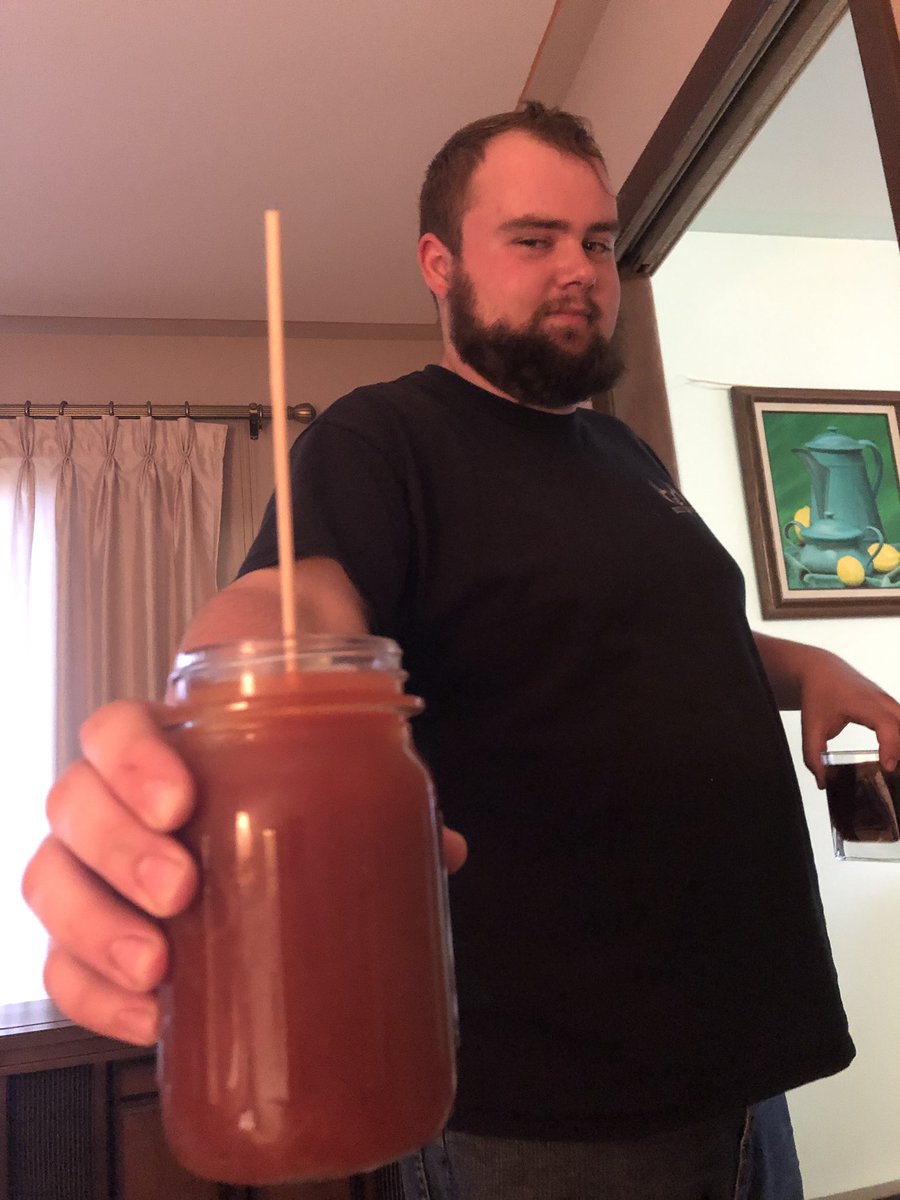 kelchie8's tweet photo. *hears dan in the kitchen making something*
Me “whatcha doin?”
Dan “you’ll see”
*comes back with a Bloody Mary for me* 
I’m gonna marry this man https://t.co/sJvLTGiGtP