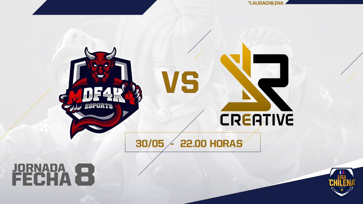 #Match 

🏆 Jornada 8 
📅 Jueves 30 de mayo 
⏱️ 22:00hrs 🇨🇱
🆚 @RCreativeGG vs @MDF4K4ESPORTS

Los creativos buscarán como sea la victoria ante los diablillos para poder asegurar su puesto en play off!

No te lo pierdas por el canal de <a href="/Elkrocas/">El Krocas</a> 🔥

📺youtube.com/channel/UC2NMa…