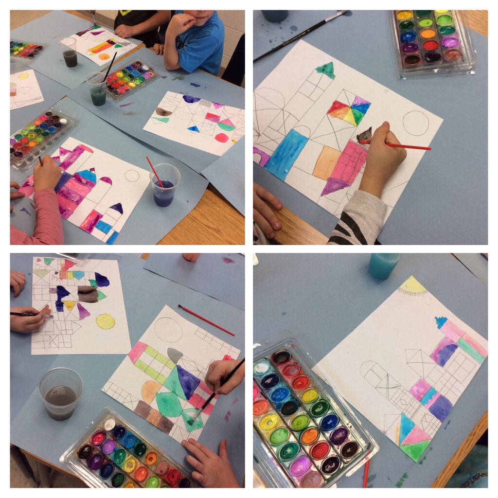 MrsHergottClass's tweet photo. Paul Klee’s The Castle and the Sun was our inspiration for art this week https://t.co/ElHKLT6BSE