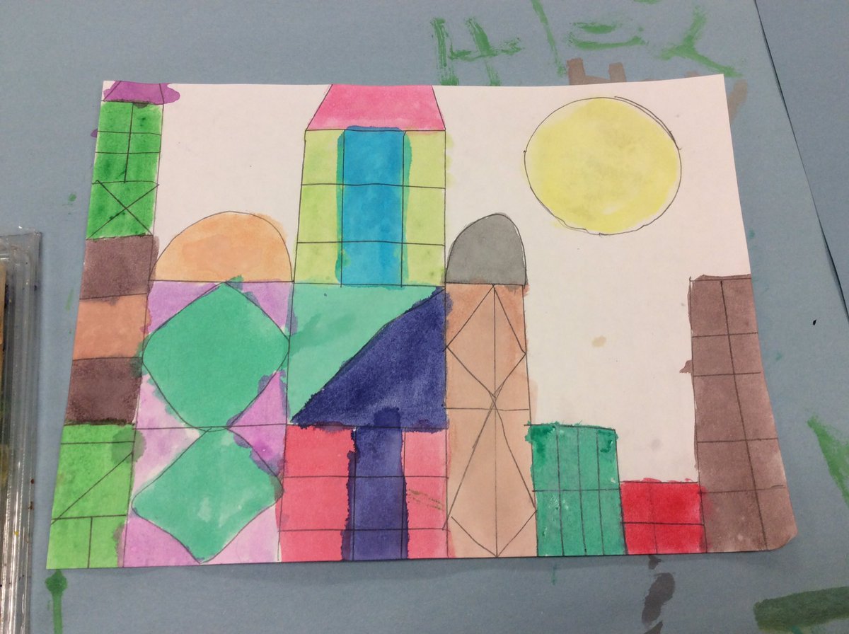 MrsHergottClass's tweet photo. Paul Klee’s The Castle and the Sun was our inspiration for art this week https://t.co/ElHKLT6BSE