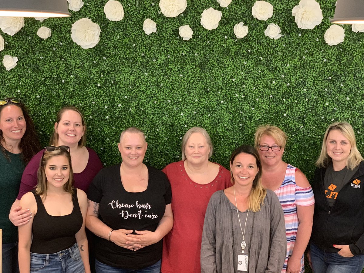 When chemo starts taking your hair sooner than you planned. You just roll with it! Embrace it and keep moving forward! #bebold #bebrave #mygirls #family @SPGBobbie