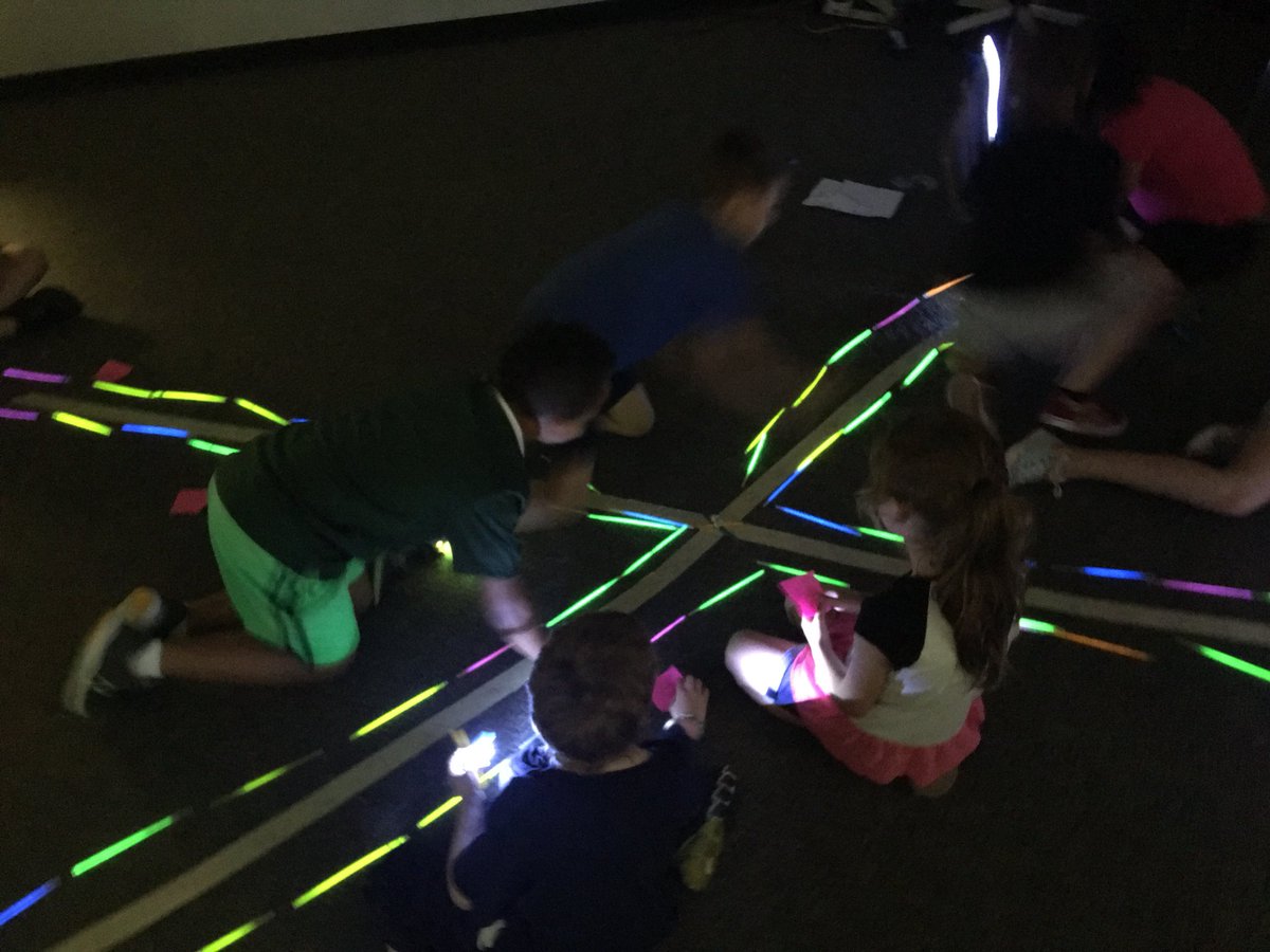 Canadochly Elementary math club students practice the math behind landing airplanes on our twin runways.