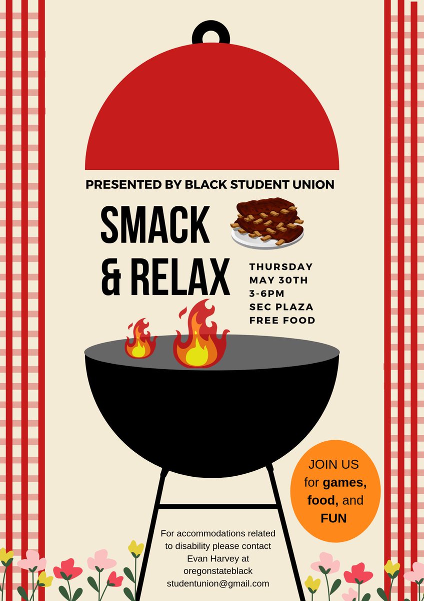 Our event is happening in about an hour. Come to the SEC from 3-6 for games, food, and music!