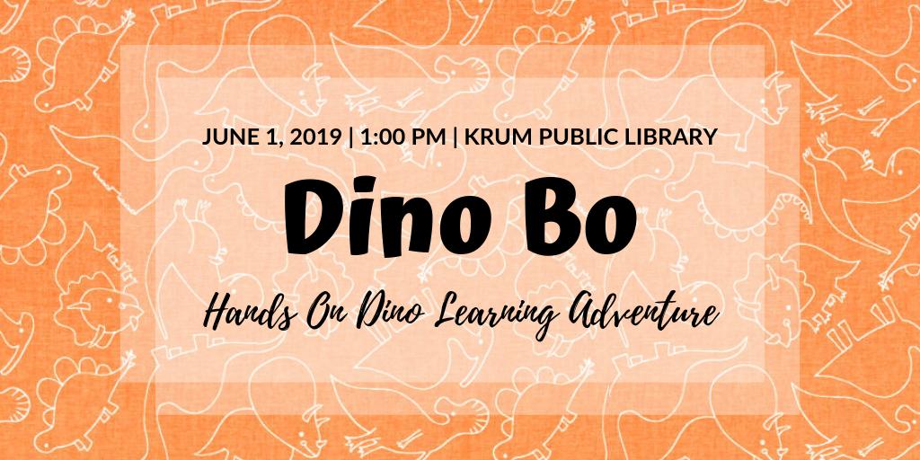 KrumLibrary's tweet image. This Saturday afternoon, come learn about dinosaurs by participating in an adventure! Open for all ages  #krum #krumlibrary #srp2019 #interactivelearning