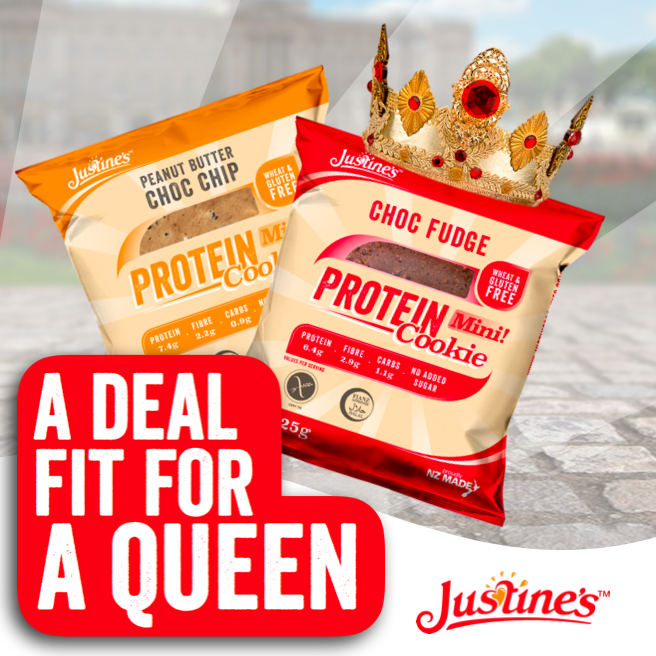 justinescookies's tweet photo. ⏰ Choc Fudge &amp; Peanut Butter Choc Chip Minis. Only $26.45! https://t.co/WFSgkBPlVV Celebrate Queens Birthday with this royal deal... Don't Miss Out! #QueensBirthday #JustinesCookies #PeanutButter #ChocFudge https://t.co/IQh0pr7HkZ