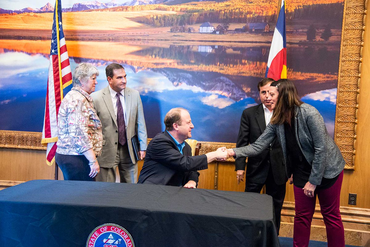 mcdermid's tweet image. It was wonderful to be at the Capitol today with this amazing team of @SVVSD leaders to celebrate the signing of SB19-066 which will continue to support high-quality special education services for students across Colorado. #StVrainStorm #COSchoolsProud #coleg @SVVSDsupt