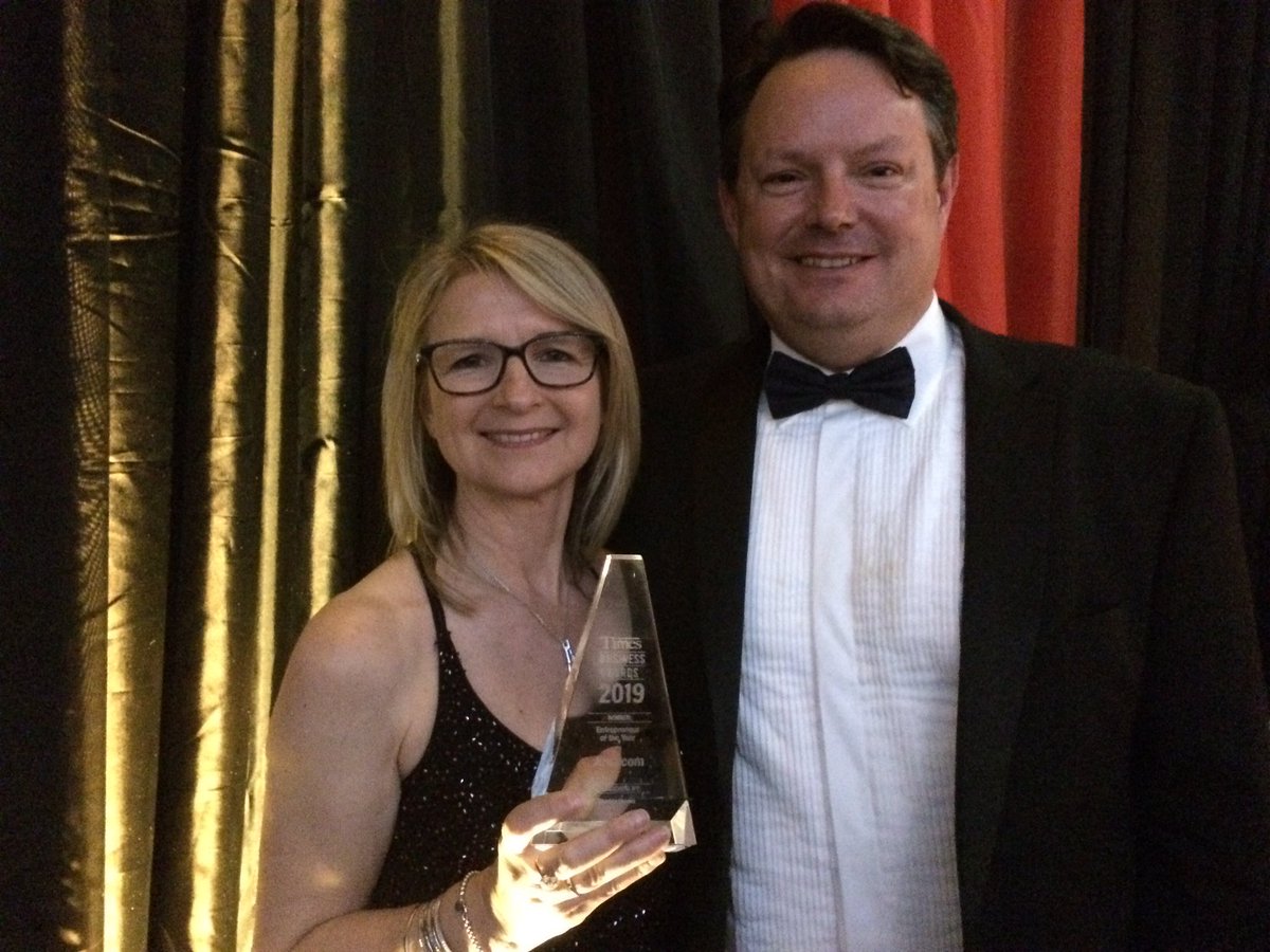 Entrepreneur of the Year, sponsored by Charles Stanley. Winner @ansacom1 Congratulations #TimesBizAwards