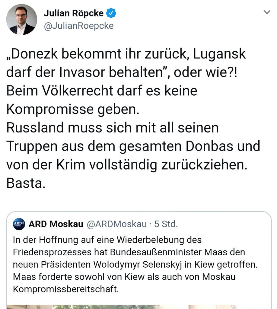 OswaldKai's tweet photo. "Beim Völkerrecht darf es keine Kompromisse geben" (außer es geht um westliche Länder)
#jihadijulian - US/NATO #propagandist 🤡
#doppelmoral #heuchler #eigenewelt https://t.co/GfdFH4MsmQ