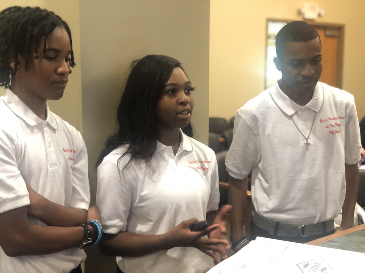 belaire_high's tweet photo. Last presentation of the YEAR! Magnet students presenting their Renewable Energy Tams Drive Park to the BREC Commission! #bengalsontheprowl #yearofthebengal https://t.co/k5cu42dcTx