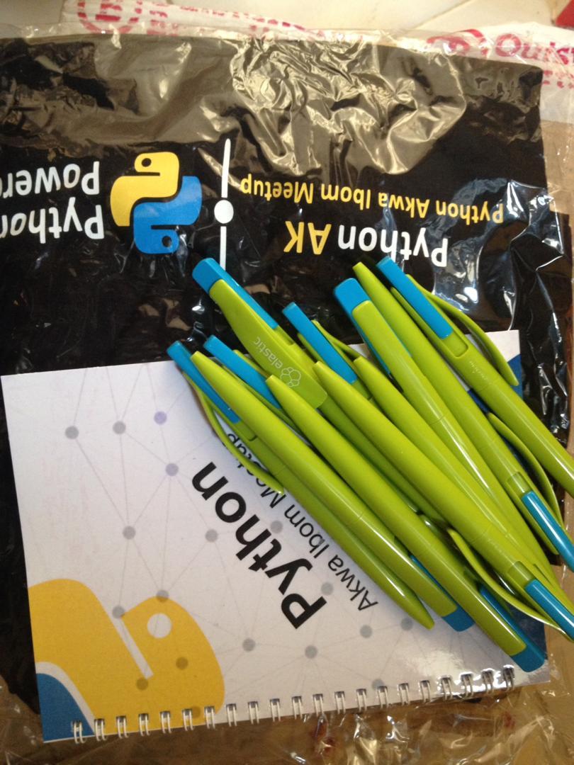 PythonAkwaIbom's tweet image. We have 2 days to the event. Don't miss out on the various talk/sessions and swags. Thanks @digitalocean and @elastic for the beautiful stickers and pen @ThePSF and @kodehauz for your support