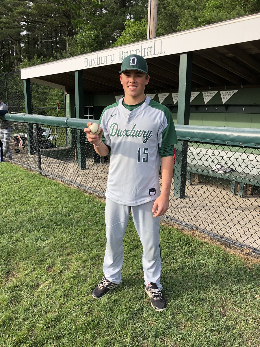 The man of the hour, sophomore Billy Mrowka, who smashed his first varsity home run to guide <a href="/DuxburyBaseball/">Duxbury HS Varsity Baseball</a> to a come-from-behind, 5-3 win over Archbishop Williams.

The pitcher, Brandon Williams, had only given up four runs all year, and Duxbury scored four in the sixth alone.