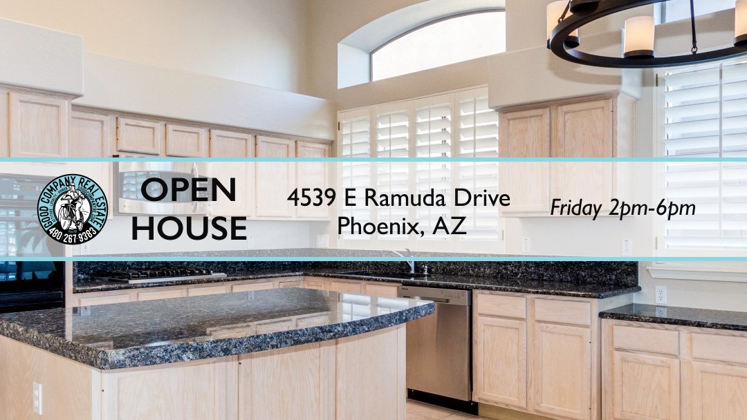 GoodCompanyRE's tweet photo. 🏠   OPEN HOUSE!
⏰Friday, May 31st at 2pm
📍4539 E Ramuda Drive Phoenix, AZ
ℹ️https://t.co/tpF0gAh1FX

#Phoenix #Arizona #RealEstate https://t.co/3wFskaWYGP
