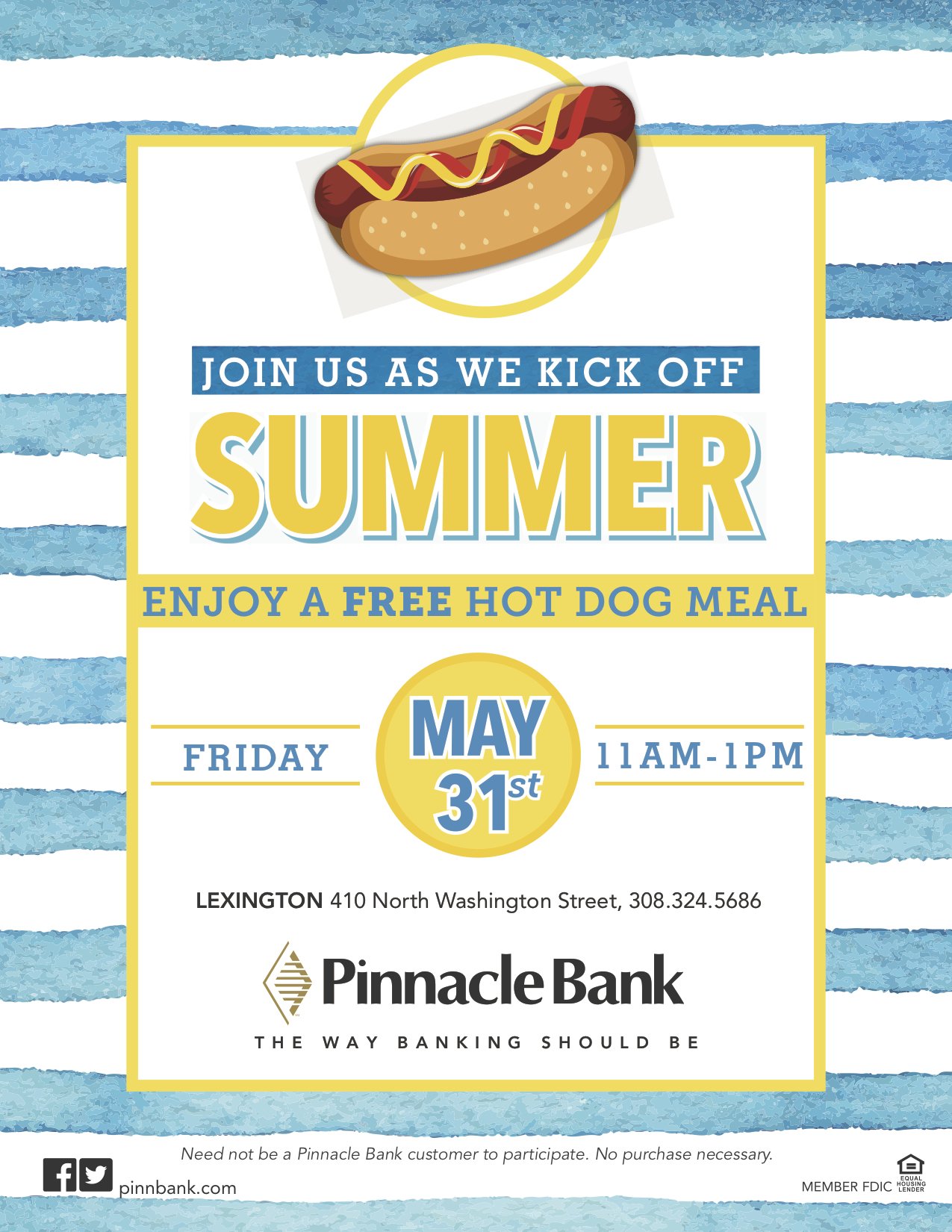 Pinnacle Bank On Twitter Join Us For Free Hot Dogs And Great