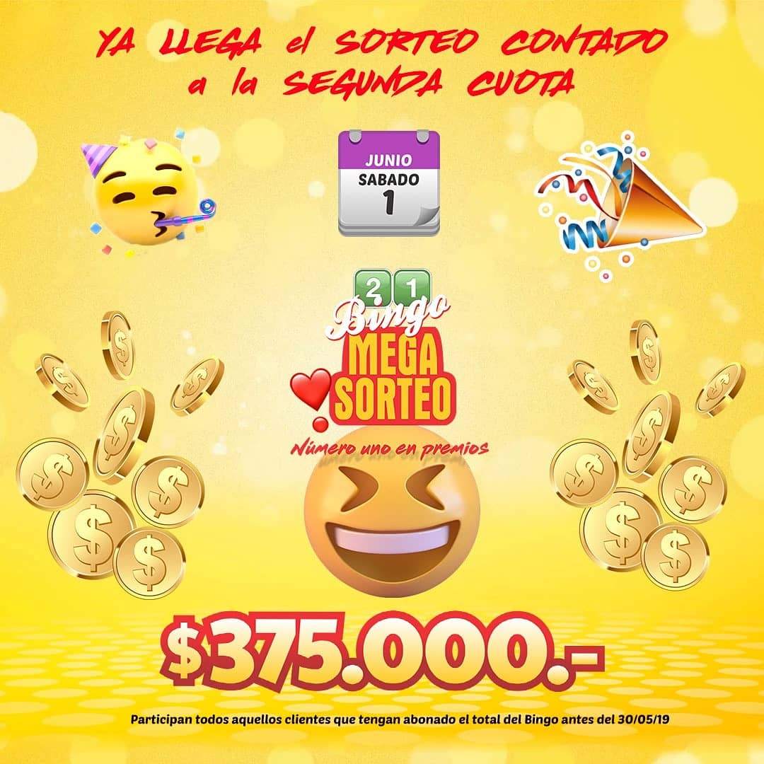 SansinenaSyD's tweet photo. #BingoMegaSorteo
💸 *SORTEO CONTADO A LA 2DA. CUOTA* 💸
🗓 *Sábado 01/06/2019* 🗓
📝 Lotería Santa Fe Nocturna
💰💰💰 *$375.000.-* 💰💰💰
✏ Participan todos los compradores que tengan abonado el total del Bingo.
Cancelá el valor de la rifa y paticipá por este fantástico premio. https://t.co/uM3AFh72rw