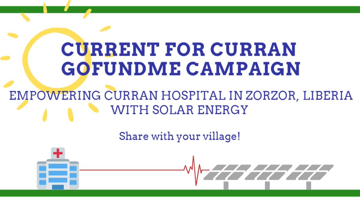 RREALSolar's tweet photo. Join our June @gofundme push, “30K in 30 Days.” These funds will help bring a reliable, clean source of electricity to Curran Hospital in Liberia and expand the solar work force in the community. 
https://t.co/D271WwUCFS https://t.co/ek2KOx2lqv