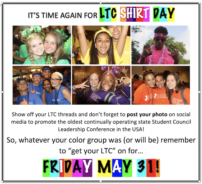 njasc's tweet photo. Don't forget that TOMORROW, Friday May 31, is LTC Shirt Day!  Share a photo of you in YOUR LTC SHIRT (what color group were you?) and include @njasc #LevelUpNJ #LTC in your post! While you're at it, consider coming back for LTC Advanced, find out more at https://t.co/0Or96PaoTS https://t.co/v3mvsIN0Pk