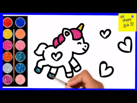 youtube.com/watch?v=-RErEW… Glitter Toy Unicorn Hearts Colouring &amp; Drawing | Learn Colors for Kids, Toddlers | Happy Kids TV– Glitter Toy Unicorn Hearts Colouring &amp; Drawing | Learn Colors for Kids, Toddlers | Happy Kids TV