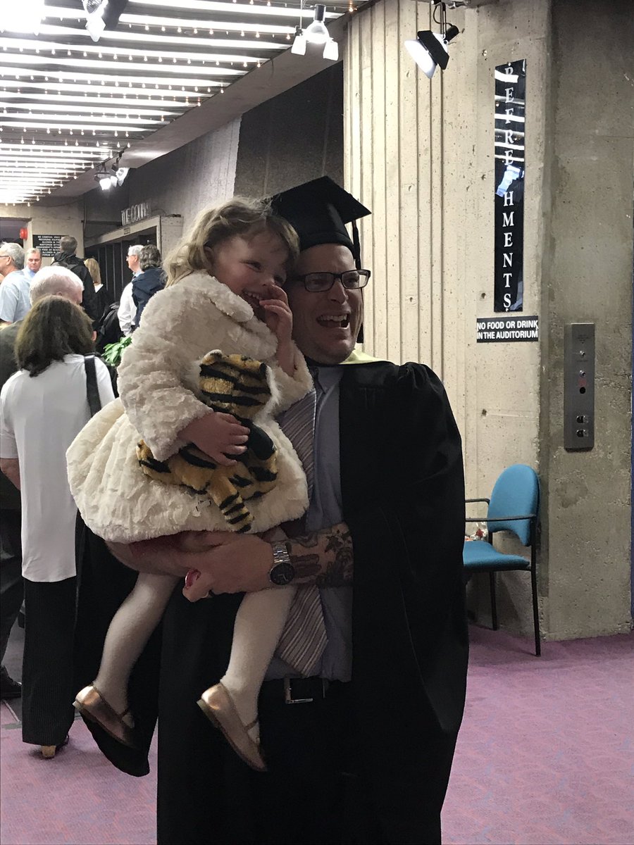 BillySchurman's tweet photo. The day Ruby was born @schurmie23 @StThomasAlumni enrolled @DalhousieU Maters of Social Work Program. This evening supported by Ashley, Ruby, family, friends, classmates, employers &amp; co-workers the masters box has been checked. #NeverGaveUp #EarnedIt #RememberPaul #KeepErGoing https://t.co/7aBNotqWnP