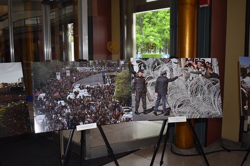 Sophiasimonyan's tweet photo. What a big day at the UN for #Armenia🇦🇲! Thank you for joining us in celebrating the 101st anniversary of our #FirstRepublic & photo exhibition of #VelvetRevolution in 2018. Special thanks to MP Ruben #Rubinyan for addressing the panel on #youth, #women & civic engagement #AM4HRC https://t.co/n8LVLEkpAa