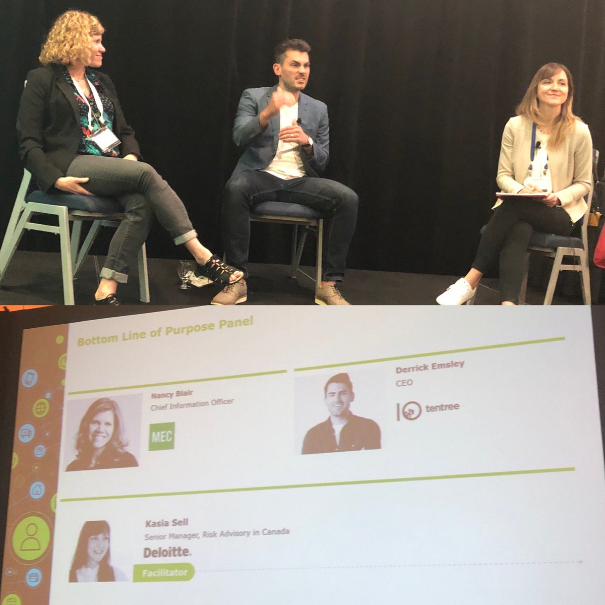 “Leading with purpose is a chunky journey” what a great session #deloitteconsumer360 <a href="/DeloittePrivate/">Deloitte Private</a> Thank you so much @derrickemsley <a href="/tentree/">tentree</a> <a href="/nsblair/">NancyBlair</a> <a href="/mec/">MEC</a> for being on such a great session