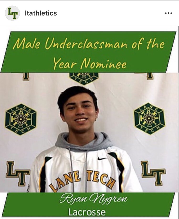 LaneTechLax's tweet image. Congrats to Soph Ryan Nygren on his nomination for underclassman of the year!! #GoLaneGo