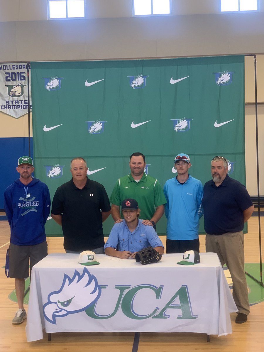 UCA_Baseball's tweet photo. Congratulations to Spencer Lanier on signing his NLI is to play at Louisburg College!
#ucadude #programbuilder 

@LCbaseballnews @spencer_lanier @CourierTSports @PrepBaseballNC https://t.co/4msQaYENDb